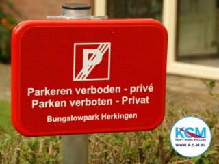 Parkeerbord metaal reflecterend rood